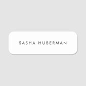 Eenvoudig vlakwit naamplaatje (Voorkant)