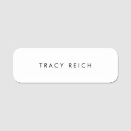 Eenvoudig vlakwit naamplaatje