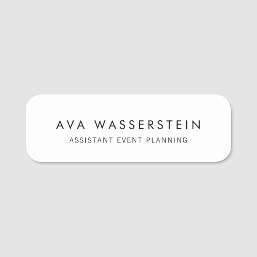 Eenvoudig vlakwit naamplaatje (Voorkant)