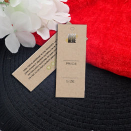 Eenvoudig voeg je Logo Kraft Kleding Prijs label t Mini Visitekaartjes