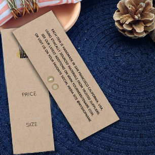 Eenvoudig voeg je Logo Kraft Kleding Prijs label t Mini Visitekaartjes