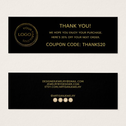 Eenvoudig voeg je Logo toe, dank je zwarte behuizi Mini Visitekaartjes (Voorkant /achterkant)