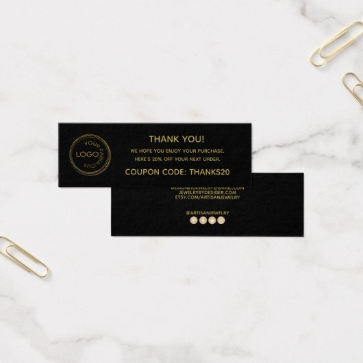 Eenvoudig voeg je Logo toe, dank je zwarte behuizi Mini Visitekaartjes (Kantoor)