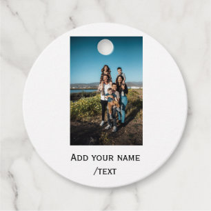 Eenvoudig Voeg uw foto tekst Familie vakantie kind Bedankjes Labels