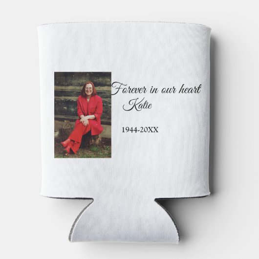 Eenvoudig Voeg uw foto tekst memorial aandenken aa Blikjeskoeler (Achterkant)