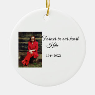 Eenvoudig Voeg uw foto tekst memorial aandenken aa Keramisch Ornament