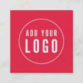 Eenvoudig voeg Uw Logo en QR Code Editable Kleur t Vierkante Visitekaartje (Voorkant)