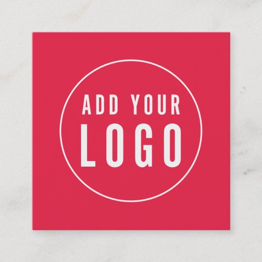 Eenvoudig voeg Uw Logo en QR Code Editable Kleur t Vierkante Visitekaartje (Voorkant)