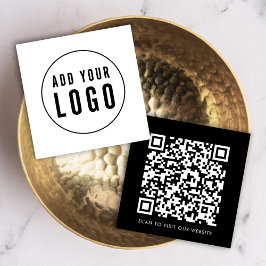 Eenvoudig voeg Uw Logo en QR Code Editable Kleur t Vierkante Visitekaartje