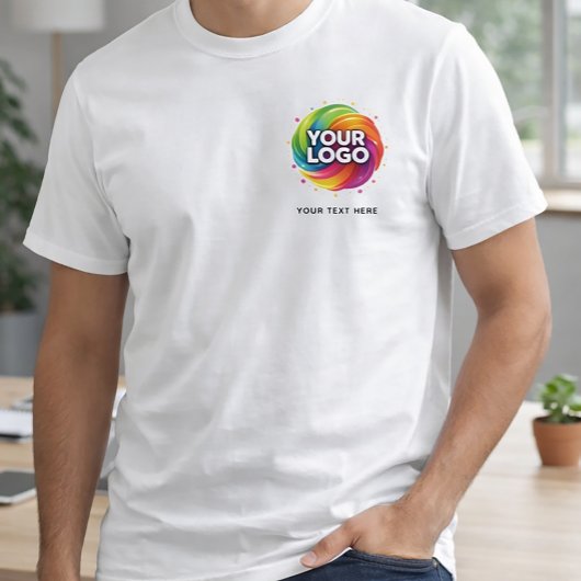Eenvoudig Voeg uw logo en tekst Bedrijfs T-shirt