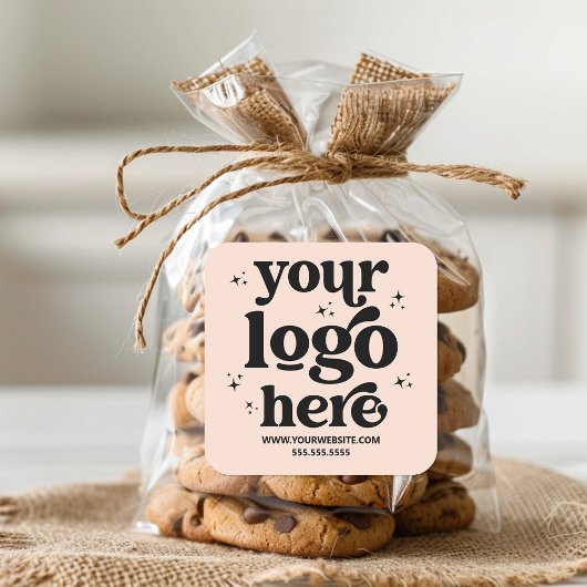 Eenvoudig Voeg uw Logo Promotional Business Brande Vierkante Sticker