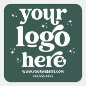 Eenvoudig Voeg uw Logo Promotional Business Brande Vierkante Sticker (Voorkant)