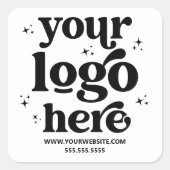 Eenvoudig Voeg uw Logo Promotional Business Brande Vierkante Sticker (Voorkant)