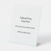 eenvoudig voeg uw logo toe elegant van het fotobed reclamebord met voetstuk (Voorkant)