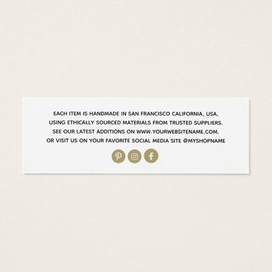 Eenvoudig voeg uw Logo witte label met kledingprij Mini Visitekaartjes (Achterkant)