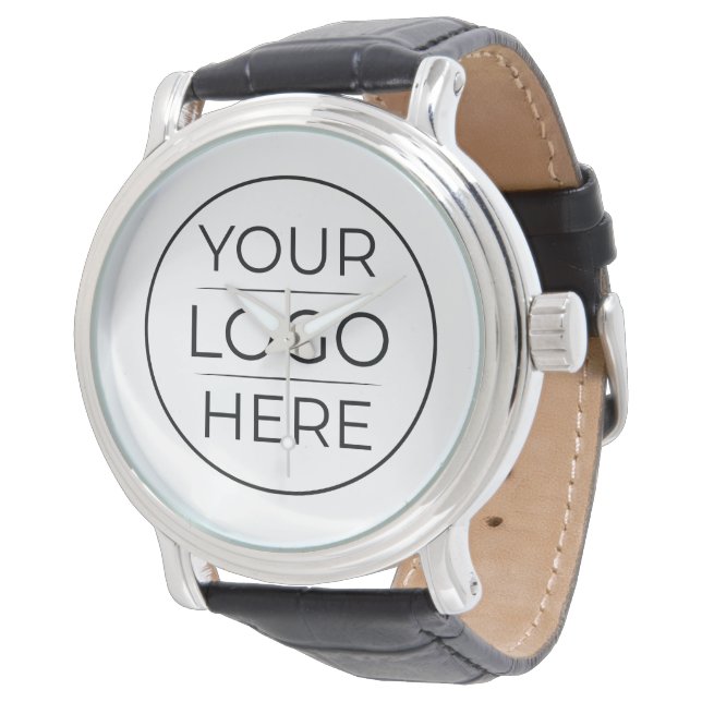 Eenvoudig Voeg Uw Logo Zakelijk Toe Horloge (Gekanteld)