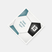 Eenvoudig voetbal Meisjes Verjaardag Jongens blauw Servet (Hoek)