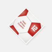 Eenvoudig voetbal Meisjes Verjaardag Rood Servet (Hoek)