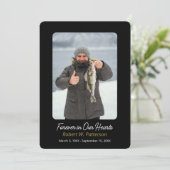 Eenvoudig voor altijd in ons hart Foto Begrafenis Bedankkaart (Staand voorkant)