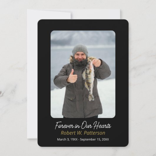 Eenvoudig voor altijd in ons hart Foto Begrafenis Bedankkaart (Voorkant)