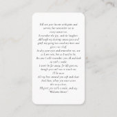 Eenvoudig voor altijd in ons hart Foto begrafenis  Visitekaartje (Achterkant)