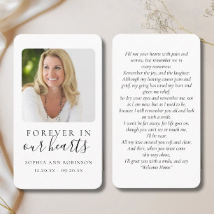 Eenvoudig voor altijd in ons hart Foto begrafenis  Visitekaartje