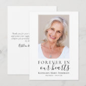 Eenvoudig voor altijd in ons hart Foto Sympathie Bedankkaart (Voorkant / Achterkant)