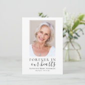 Eenvoudig voor altijd in ons hart Foto Sympathie Bedankkaart (Staand voorkant)