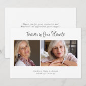 Eenvoudig voor altijd in ons hart Foto's Sympathie Bedankkaart (Voorkant / Achterkant)