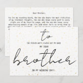 Eenvoudig voor mijn broer op onze huwelijksdag (Voorkant / Achterkant)