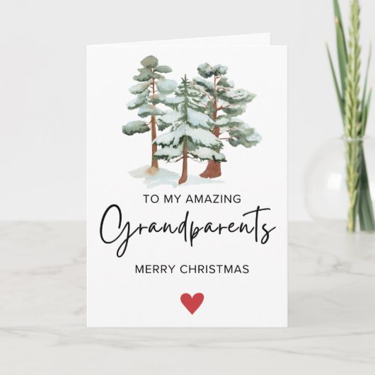 Eenvoudig voor mijn grootouders Vrolijk Kerstfeest Feestdagen Kaart (Voorkant)