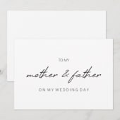 Eenvoudig voor mijn moeder op mijn trouwdag kaart (Voorkant / Achterkant)