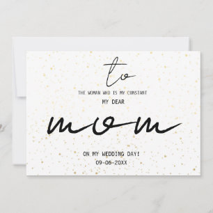 Eenvoudig voor mijn moeder op onze huwelijksdag Na