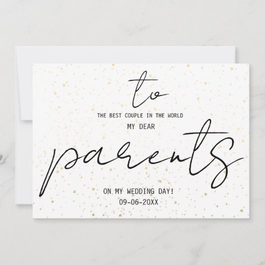 Eenvoudig voor mijn ouders op mijn huwelijksdag (Voorkant)