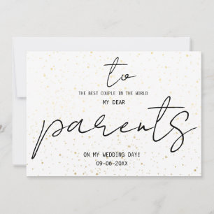 Eenvoudig voor mijn ouders op mijn huwelijksdag