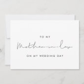 Eenvoudig voor mijn schoonmoeder op mijn trouwdagk kaart (Voorkant)