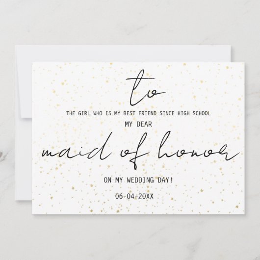 Eenvoudig voor mijn vriendin op onze huwelijksdag (Voorkant)