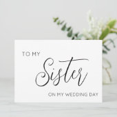 Eenvoudig voor mijn zuster op mijn trouwdagkaart bedankkaart (Staand voorkant)