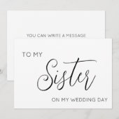 Eenvoudig voor mijn zuster op mijn trouwdagkaart bedankkaart (Voorkant / Achterkant)