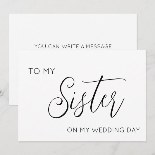 Eenvoudig voor mijn zuster op mijn trouwdagkaart bedankkaart (Voorkant / Achterkant)