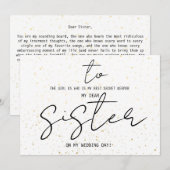 Eenvoudig voor mijn zuster op onze huwelijksdag (Voorkant / Achterkant)