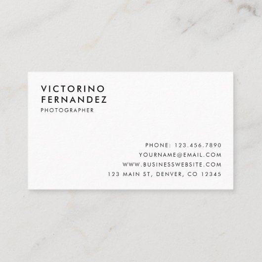 Eenvoudig Voorgemaakt Monogram Logo Modern Visitekaartje (Achterkant)