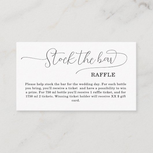 Eenvoudig Voorraad het bar Vrijgezellenfeest Informatiekaartje (Voorkant)