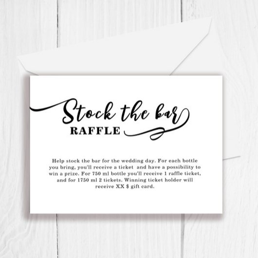 Eenvoudig Voorraad het bar Vrijgezellenfeest Informatiekaartje