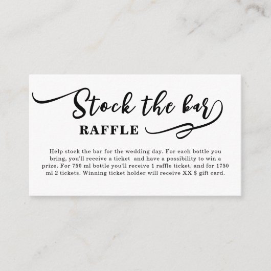 Eenvoudig Voorraad het bar Vrijgezellenfeest Informatiekaartje (Voorkant)