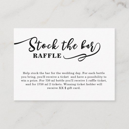 Eenvoudig Voorraad het bar Vrijgezellenfeest Informatiekaartje (Voorkant)