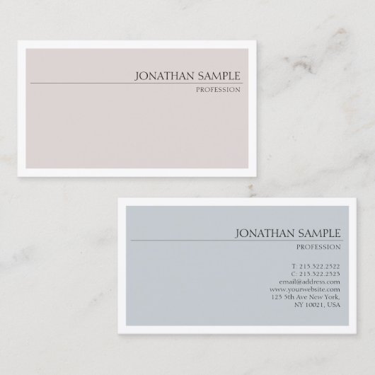 Eenvoudig vormig design met elegante vormgeving visitekaartje (Voorkant / Achterkant)