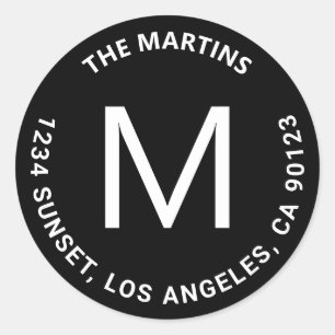 Eenvoudig voudig Vet Cirkeladres terugzending teks Ronde Sticker