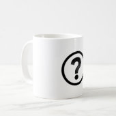 Eenvoudig vraagteken koffiemok (Voorkant links)