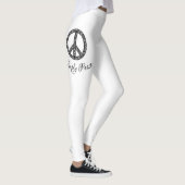 Eenvoudig vrede Vloure zwart-wit Leggings (Rechts)